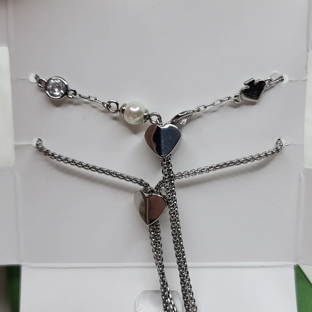 Kate Spade Spot The Spade Box Set of 2 Slider Bracelets Silver / Clear - Picture 14 of 16
